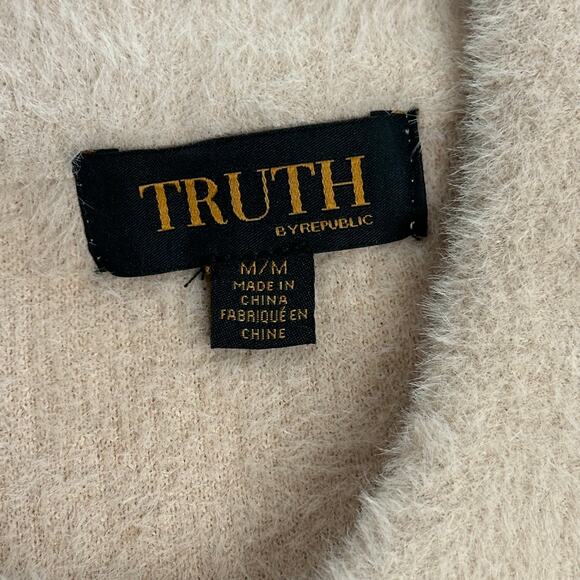 NWT Truth by Republic Khaki Soft Fuzzy Snap Button Jacket Shacket Womens Medium - Picture 9 of 12